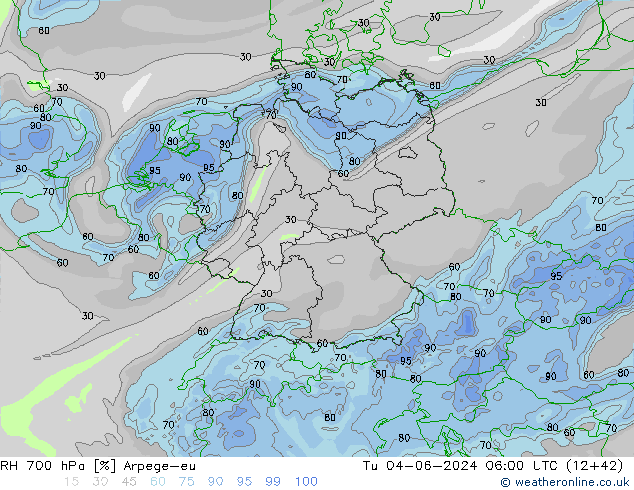 RV 700 hPa Arpege-eu di 04.06.2024 06 UTC