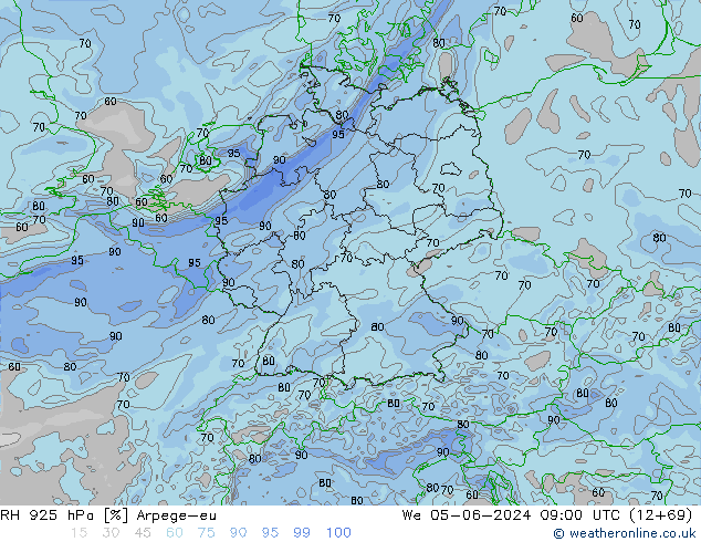 RV 925 hPa Arpege-eu wo 05.06.2024 09 UTC