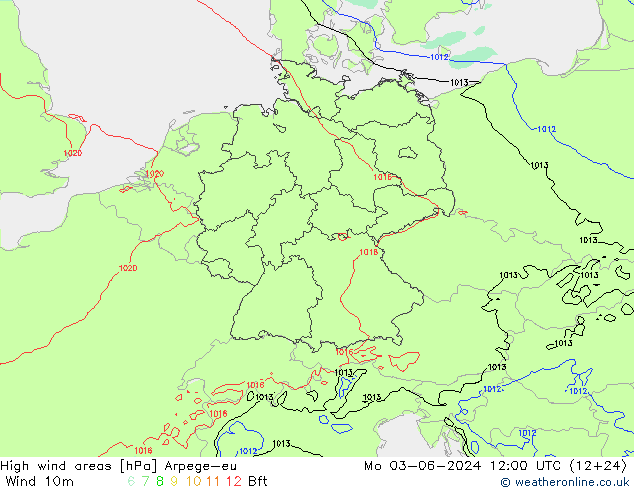 High wind areas Arpege-eu lun 03.06.2024 12 UTC