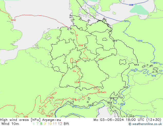 High wind areas Arpege-eu lun 03.06.2024 18 UTC