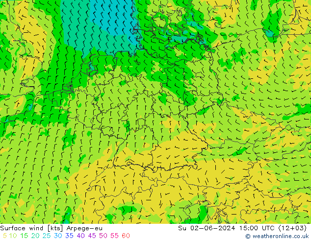 Bodenwind Arpege-eu So 02.06.2024 15 UTC