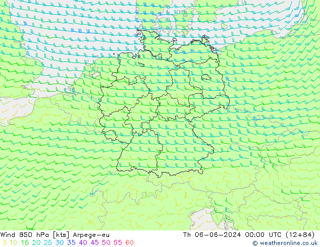  850 hPa Arpege-eu  06.06.2024 00 UTC