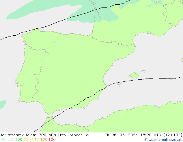 Corrente a getto Arpege-eu gio 06.06.2024 18 UTC