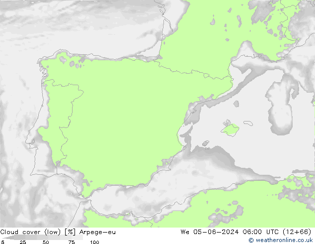 Wolken (tief) Arpege-eu Mi 05.06.2024 06 UTC