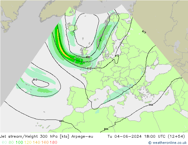 Corriente en chorro Arpege-eu mar 04.06.2024 18 UTC