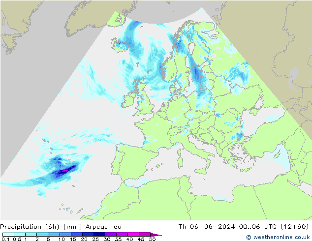 Nied. akkumuliert (6Std) Arpege-eu Do 06.06.2024 06 UTC