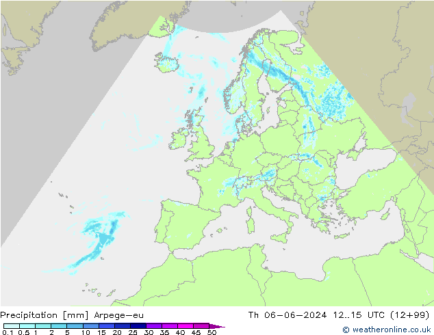 Niederschlag Arpege-eu Do 06.06.2024 15 UTC