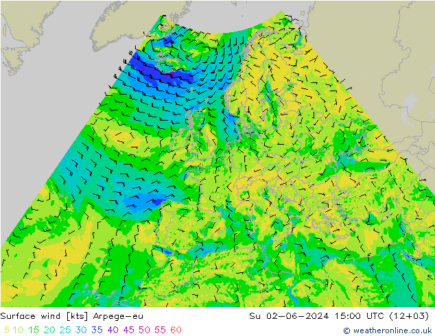 Bodenwind Arpege-eu So 02.06.2024 15 UTC