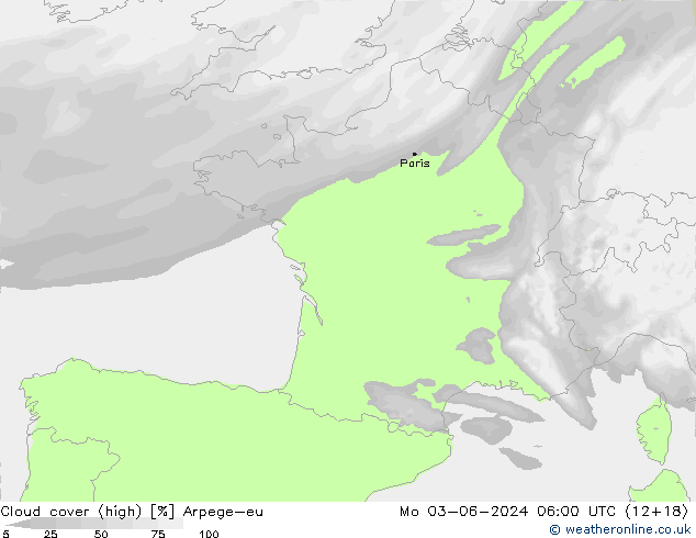 Wolken (hohe) Arpege-eu Mo 03.06.2024 06 UTC