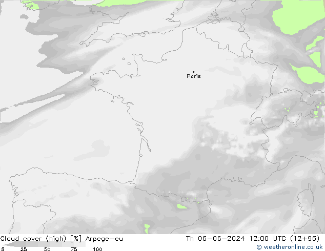 облака (средний) Arpege-eu чт 06.06.2024 12 UTC
