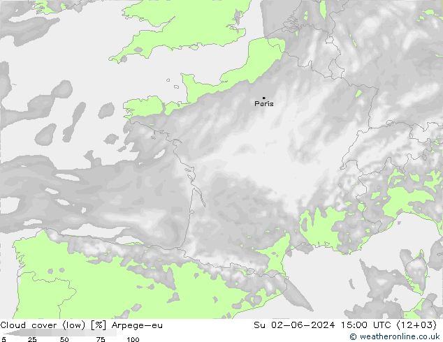 Wolken (tief) Arpege-eu So 02.06.2024 15 UTC