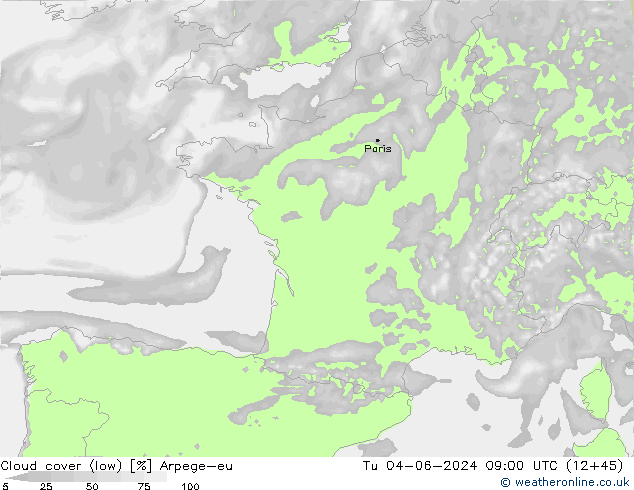 облака (низкий) Arpege-eu вт 04.06.2024 09 UTC