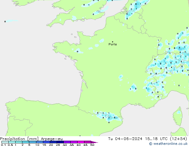 Neerslag Arpege-eu di 04.06.2024 18 UTC