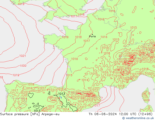 Luchtdruk (Grond) Arpege-eu do 06.06.2024 12 UTC