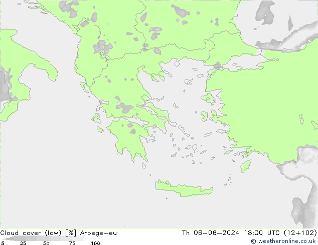 zachmurzenie (niskie) Arpege-eu czw. 06.06.2024 18 UTC