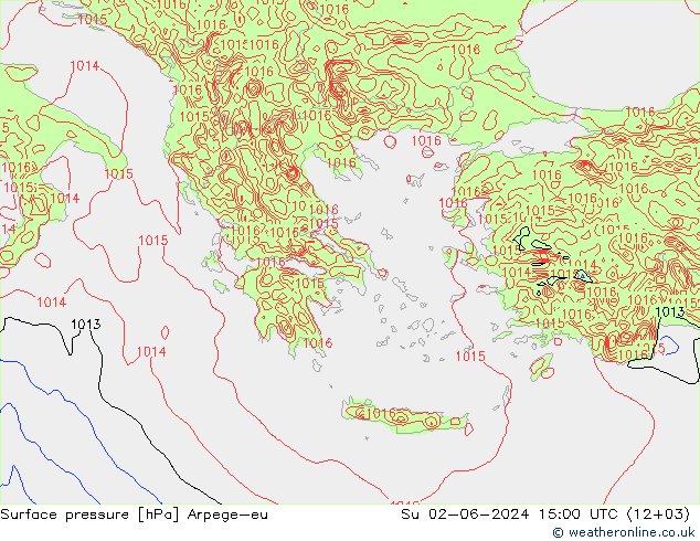 приземное давление Arpege-eu Вс 02.06.2024 15 UTC