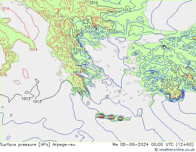 Yer basıncı Arpege-eu Çar 05.06.2024 00 UTC