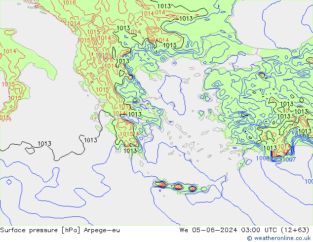 Yer basıncı Arpege-eu Çar 05.06.2024 03 UTC