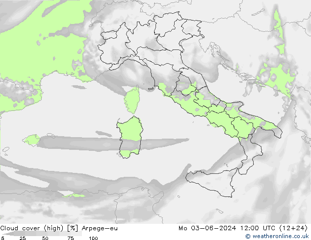 vysoký oblak Arpege-eu Po 03.06.2024 12 UTC