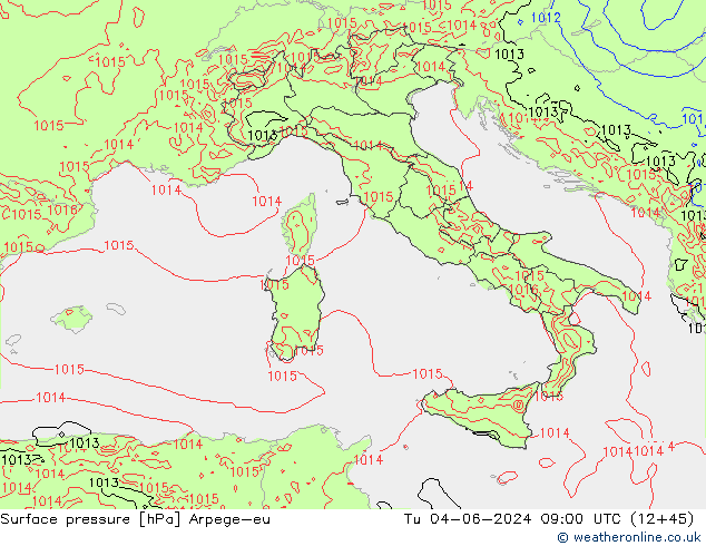 Luchtdruk (Grond) Arpege-eu di 04.06.2024 09 UTC