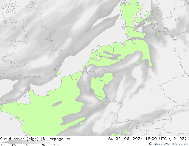 Nuages (élevé) Arpege-eu dim 02.06.2024 15 UTC