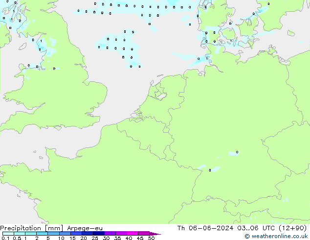 Neerslag Arpege-eu do 06.06.2024 06 UTC