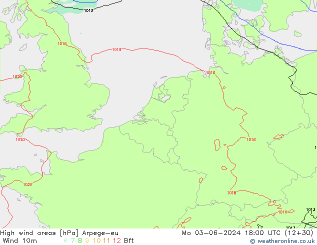 Windvelden Arpege-eu ma 03.06.2024 18 UTC