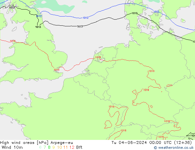 High wind areas Arpege-eu mar 04.06.2024 00 UTC