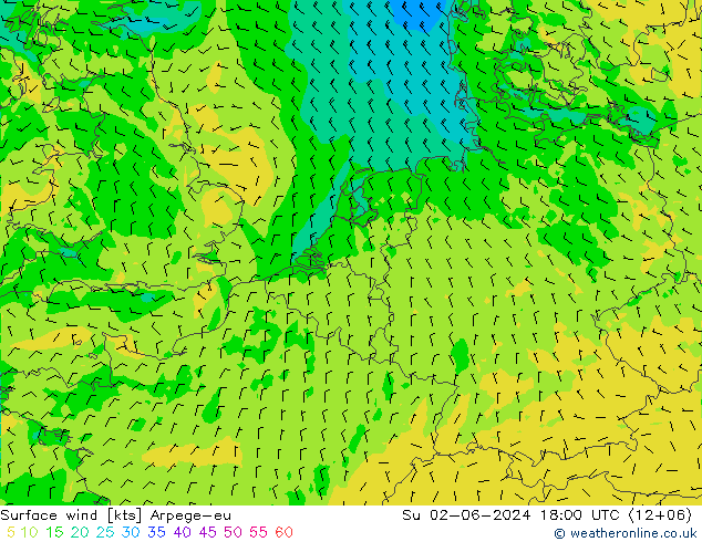 风 10 米 Arpege-eu 星期日 02.06.2024 18 UTC