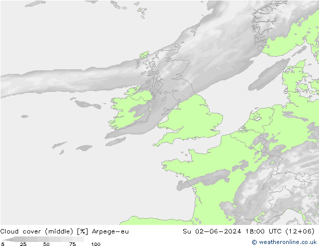 nuvens (médio) Arpege-eu Dom 02.06.2024 18 UTC