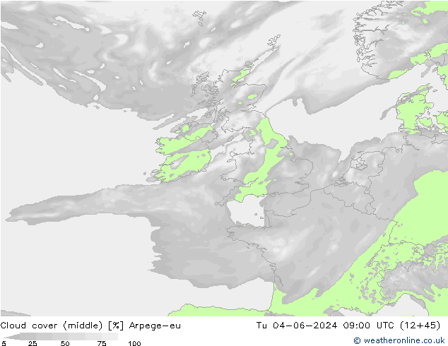 облака (средний) Arpege-eu вт 04.06.2024 09 UTC