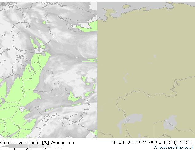 Nuages (élevé) Arpege-eu jeu 06.06.2024 00 UTC