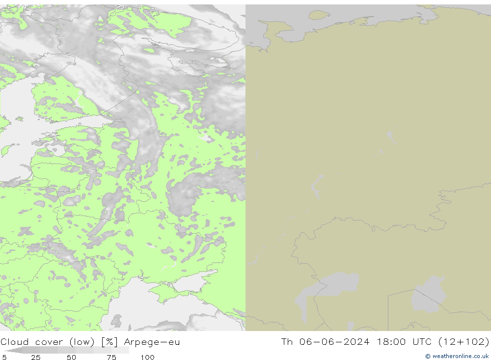 Bulutlar (düşük) Arpege-eu Per 06.06.2024 18 UTC