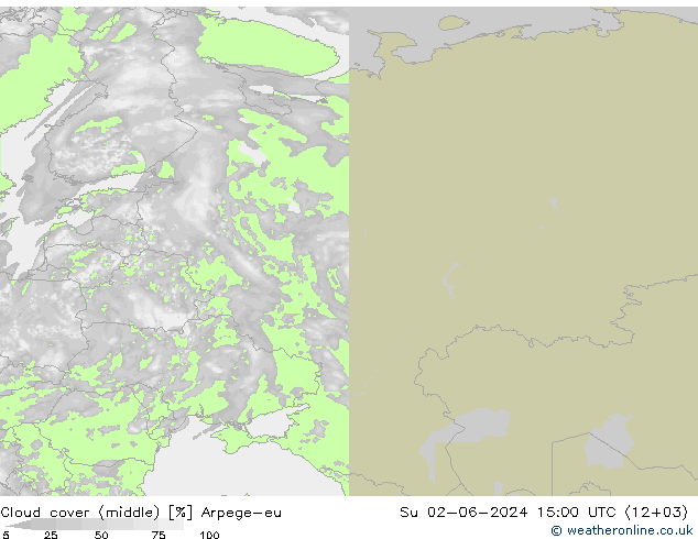 Nuages (moyen) Arpege-eu dim 02.06.2024 15 UTC