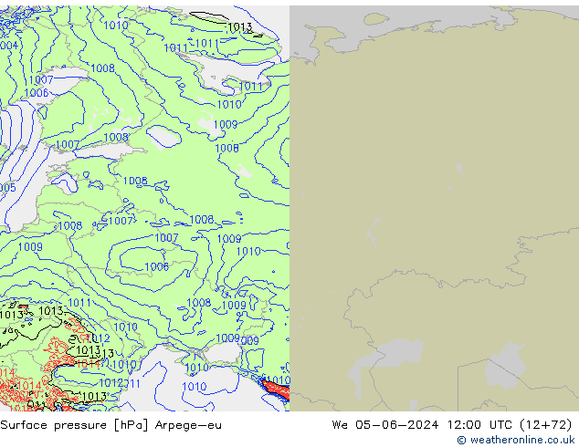 pressão do solo Arpege-eu Qua 05.06.2024 12 UTC