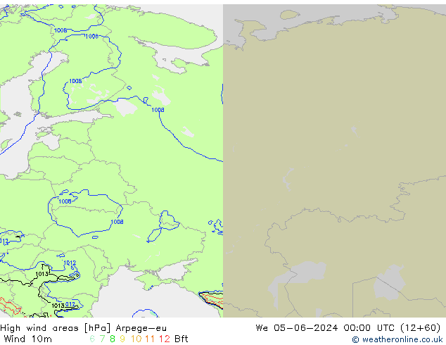 High wind areas Arpege-eu We 05.06.2024 00 UTC