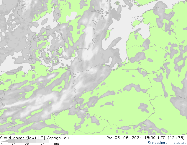 Wolken (tief) Arpege-eu Mi 05.06.2024 18 UTC