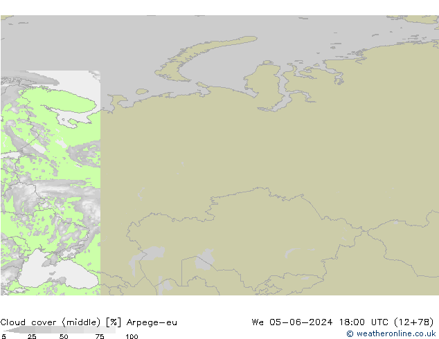 zachmurzenie (środk.) Arpege-eu śro. 05.06.2024 18 UTC