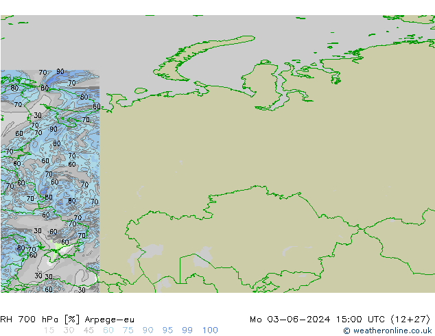 RH 700 hPa Arpege-eu  03.06.2024 15 UTC