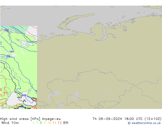 yüksek rüzgarlı alanlar Arpege-eu Per 06.06.2024 18 UTC