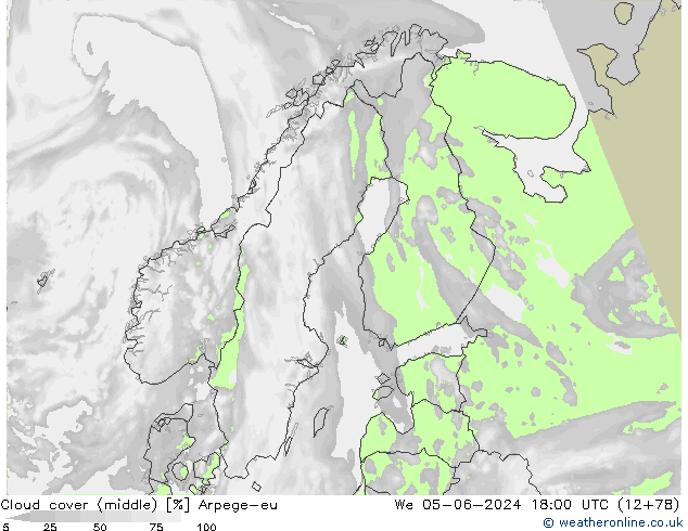 zachmurzenie (środk.) Arpege-eu śro. 05.06.2024 18 UTC