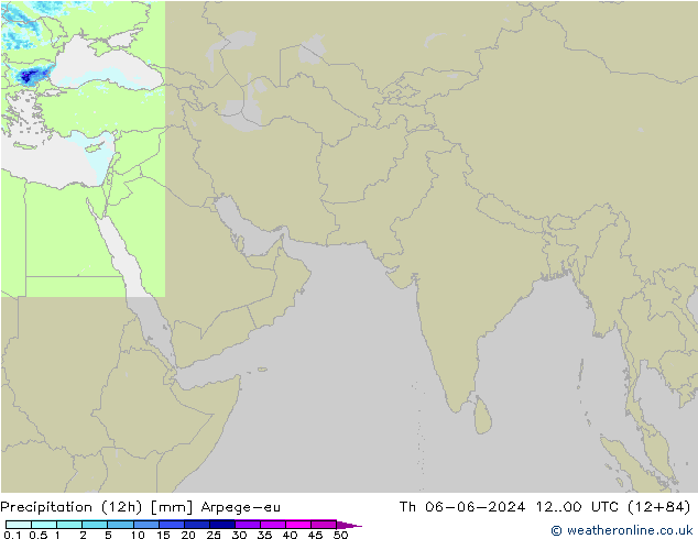 Precipitación (12h) Arpege-eu jue 06.06.2024 00 UTC