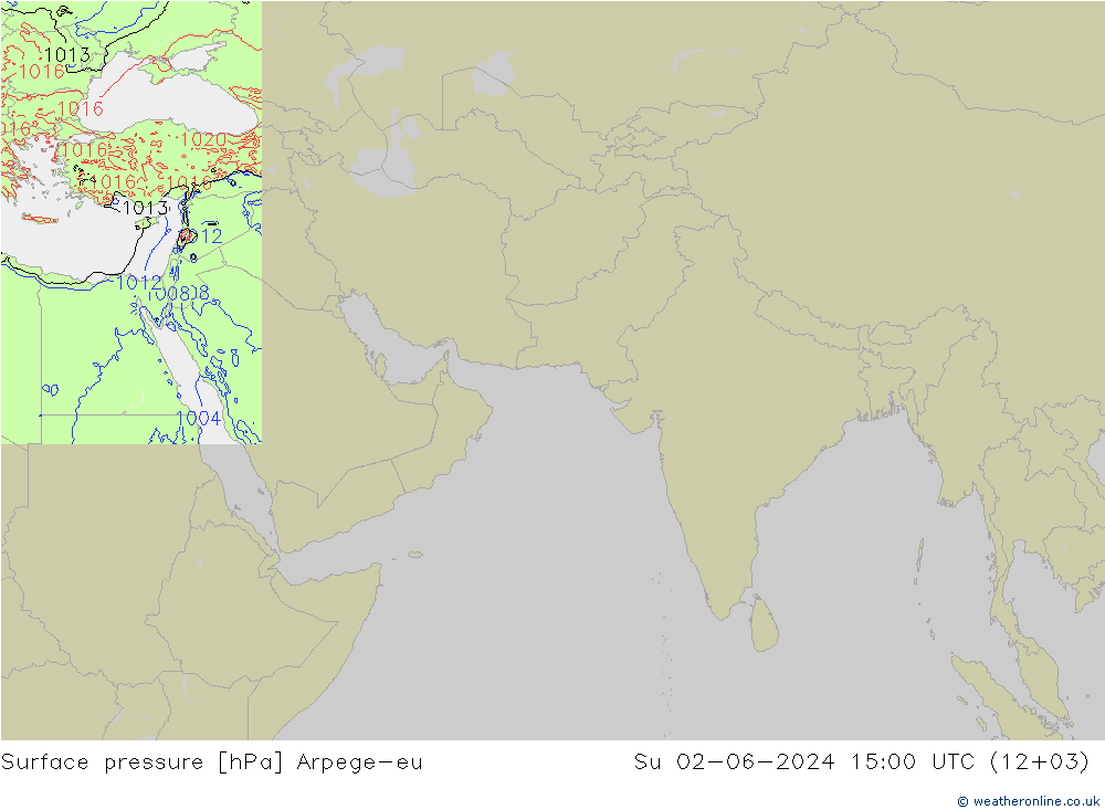 Surface pressure Arpege-eu Su 02.06.2024 15 UTC