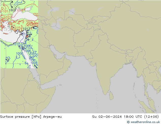 приземное давление Arpege-eu Вс 02.06.2024 18 UTC