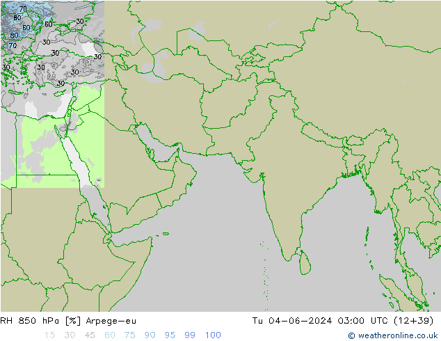 RH 850 hPa Arpege-eu Ter 04.06.2024 03 UTC