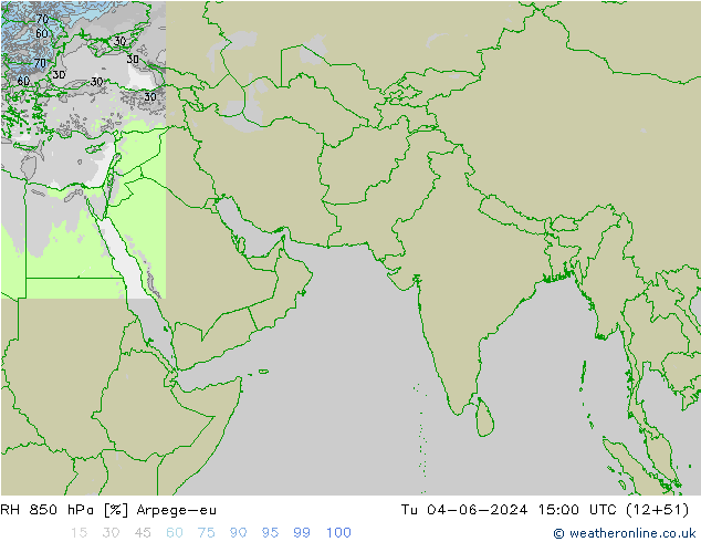 RH 850 hPa Arpege-eu Tu 04.06.2024 15 UTC