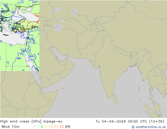 High wind areas Arpege-eu Tu 04.06.2024 00 UTC