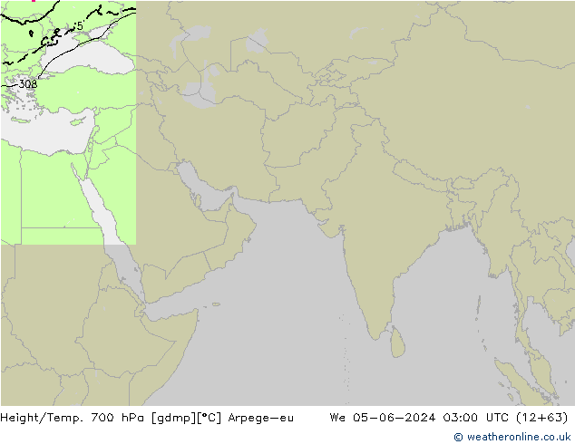 Height/Temp. 700 hPa Arpege-eu We 05.06.2024 03 UTC