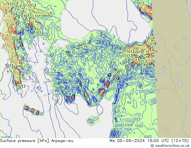 pressão do solo Arpege-eu Qua 05.06.2024 15 UTC