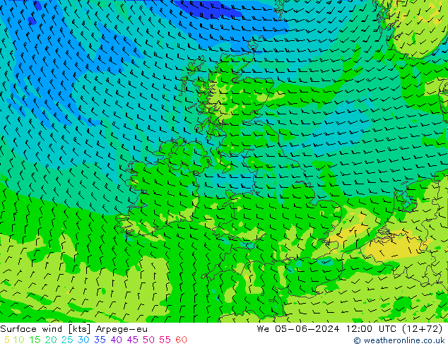  10 m Arpege-eu  05.06.2024 12 UTC